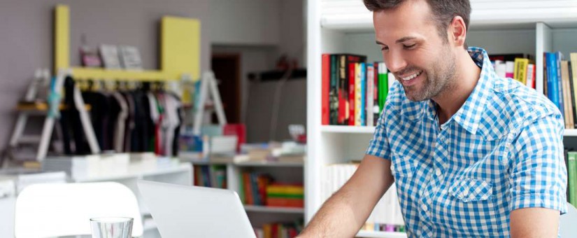Man working on a laptop