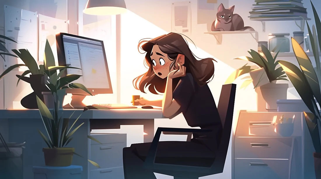 Woman Working on Computer